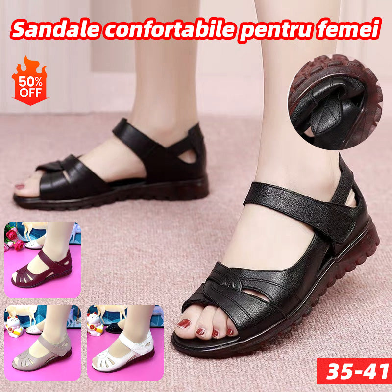 🎁【Ofertă limitată în timp】 ✨【35-41】✨ Sandale de damă din piele naturală, confortabile, cu talpă moale, stil varatic nou