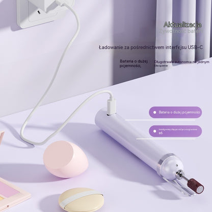 💅Elektryczny pilnik do paznokci 2 w 1 z lampą LED (lampa do utwardzania + 5 końcówek polerujących)