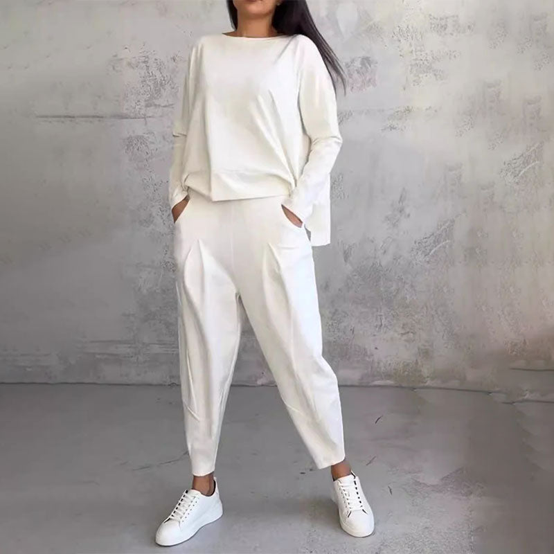【40%OFF】💥【Cumpărați 1 obțineți 1 gratuit】💖Set de pantaloni cu mânecă lungă și gât rotund, set din două piese