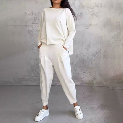 【40%OFF】💥【Cumpărați 1 obțineți 1 gratuit】💖Set de pantaloni cu mânecă lungă și gât rotund, set din două piese