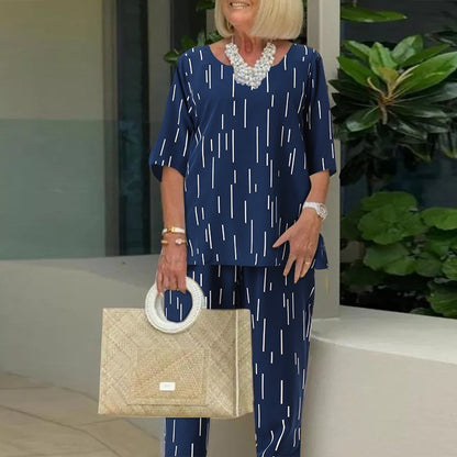 🔥✨【Mânecă scurtă + Pantaloni】👚👖【S-5XL】Costum de damă nou, de înaltă calitate, la modă, casual, confortabil, de vară 2025_3977095