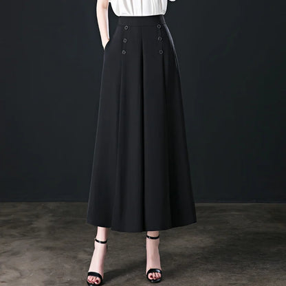 💥【50% reducere】💥💖【M-5XL】 Fusta drapată de damă la modă, cu picioare largi și talie înaltă