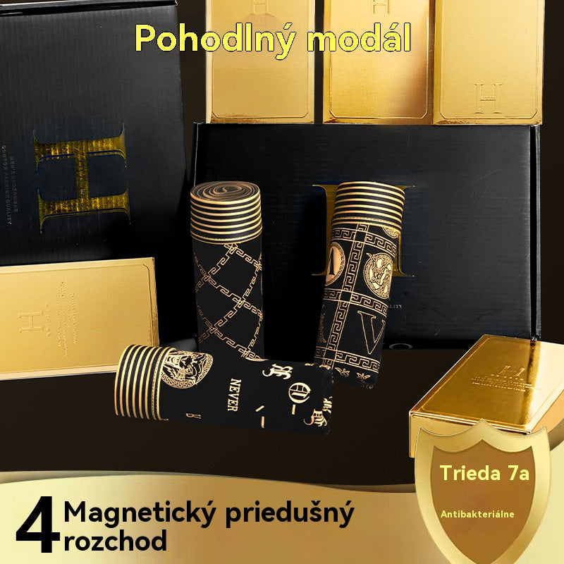 🚹✅💥【1 sada 4 kusov】【40-140kg】Priedušná spodná bielizeň z ľadového hodvábu pre mužov, pohodlná bezšvová spodná bielizeň, plus size, módna potlač