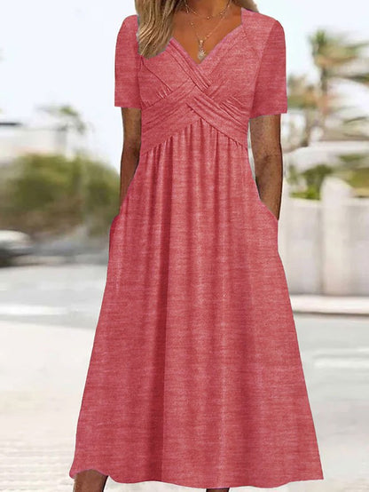 👍👍【Letni Karnawał】✨✨【S-5XL】👗👗Nowa bawełniana sukienka midi na co dzień-