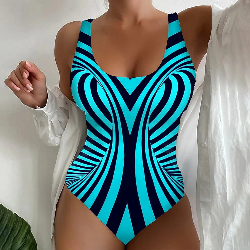🤽‍♀️🩱【S~8XL】Seksowny, jednoczęściowy kostium kąpielowy w paski💕