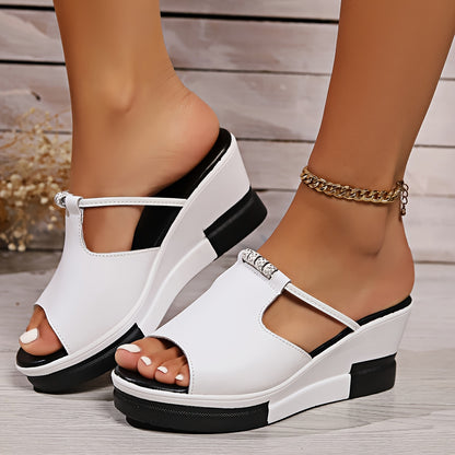 🔥👡【Cumpără 1, primești 1 gratis】【36-43】Sandale de damă din piele naturală, cu toc compensat, care îmbunătățesc înălțimea
