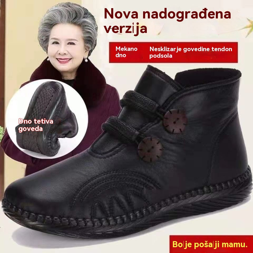 💥【Plaćanje pouzećem】Nove neklizajuće pamučne zimske ravne čizme（Veličine 35-40）