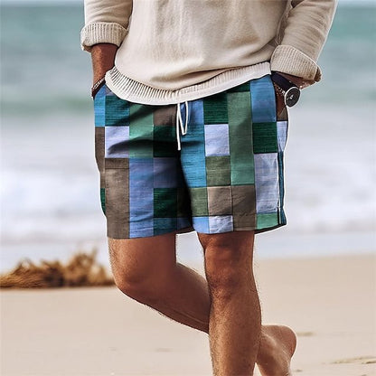 【Ofertă de vară💥】Pantaloni de baie bărbați 2025, stilati, cu imprimeu multicolor