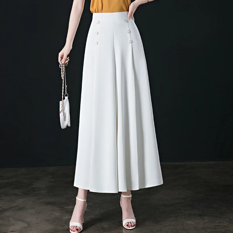 💥【50% reducere】💥💖【M-5XL】 Fusta drapată de damă la modă, cu picioare largi și talie înaltă