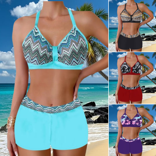 🏖️👙【Cumpără 1 Primești 1 Gratuit】🌴【S-5XL】Set de costume de baie imprimate pentru vacanță la plajă 2025