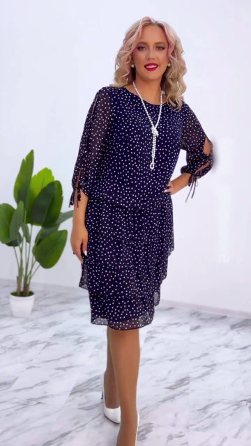 👗🛒[Nowy produkt] 🥰 [S-5XL] 2025 nowa elegancka luźna sukienka w kropki luźna i wygodna