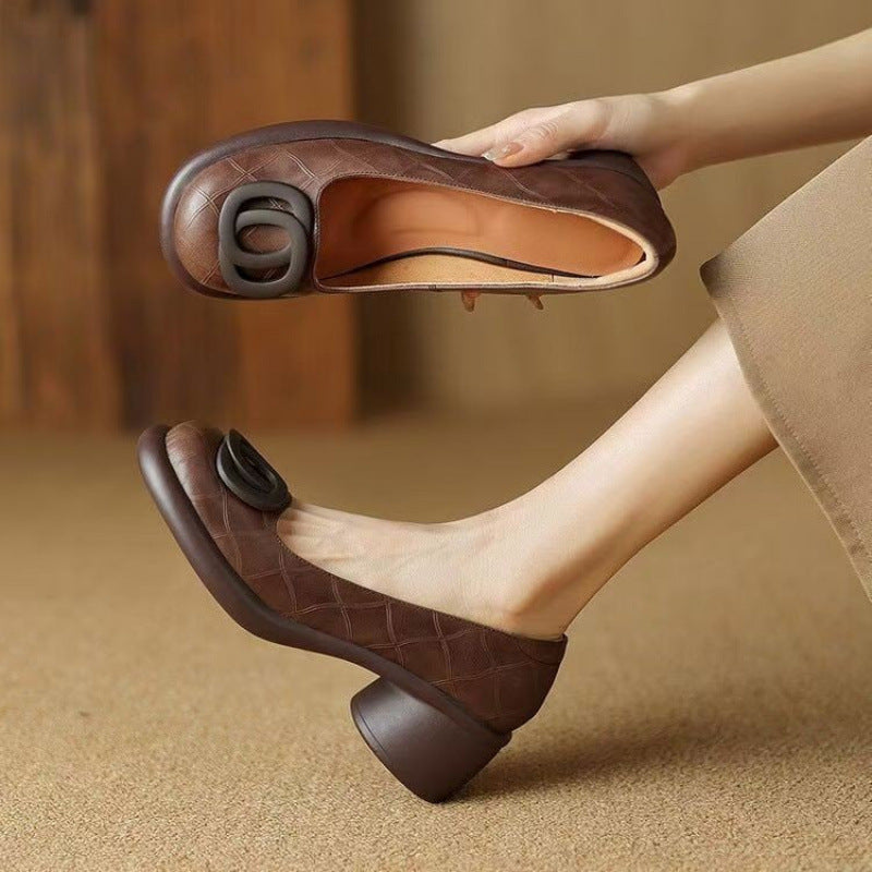 👠【Ograniczona oferta 50%】【35-40】Nowe wygodne skórzane buty 2025 👠 Retro obcas 5 cm 🌟 Eleganckie i uniwersalne