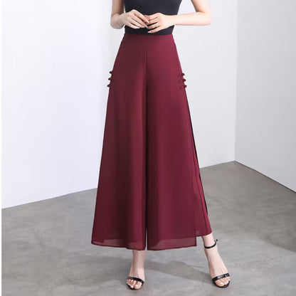 ✨🌈【M-4XL】【Nowy styl letni】Modne i eleganckie damskie dziewięciopunktowe szyfonowe spodnie casualowe z szerokimi nogawkami