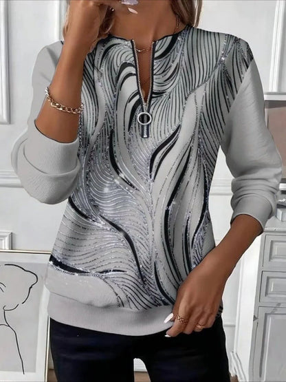 🔥【Popust kmalu izteče】(S-5XL) Pulover s potiskom in zapiranjem z zadrgo