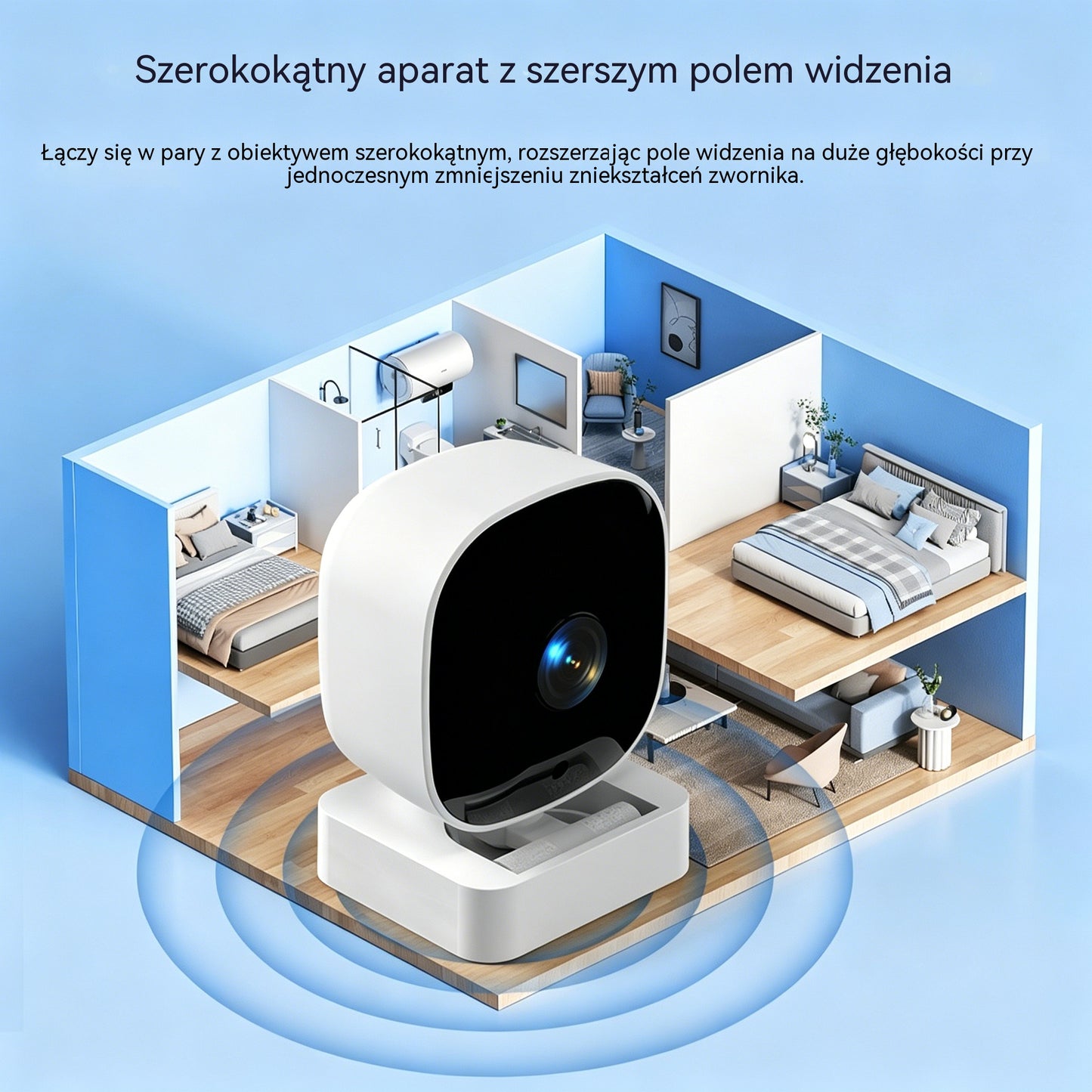 🏠 Kamera WiFi HD do domu z nocnym podglądem i alarmem w telefonie
