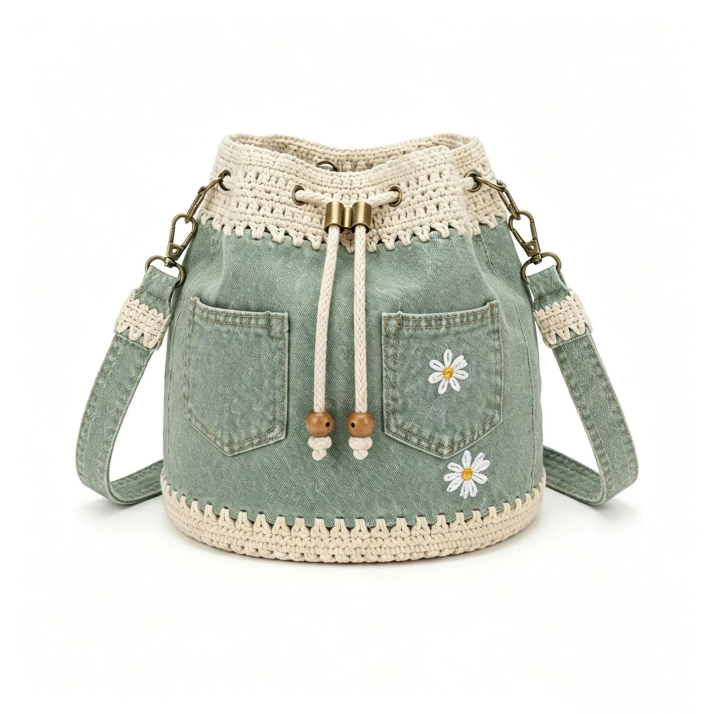Tkana torba jeansowa w stylu boho, która dopełni każdą stylizację ✨