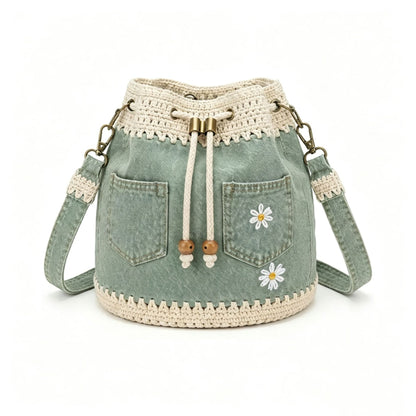 Tkana torba jeansowa w stylu boho, która dopełni każdą stylizację ✨