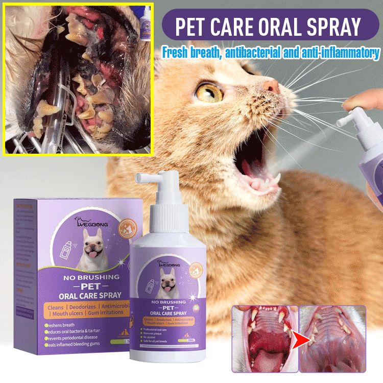 【Отстъпка 27 €】🐶🐱 Sprej na čistenie zubov pre psov a mačky Deodorizujúci