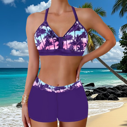 🏖️👙【Cumpără 1 Primești 1 Gratuit】🌴【S-5XL】Set de costume de baie imprimate pentru vacanță la plajă 2025