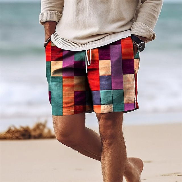 【Ofertă de vară💥】Pantaloni de baie bărbați 2025, stilati, cu imprimeu multicolor