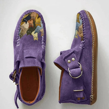 【35-43】 Cizme Martin din piele moale cu fermoar plat, pantofi de dama la modă--3738850