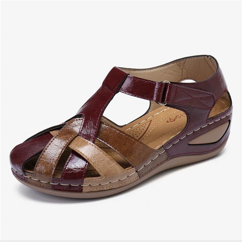 ✨ Cel mai bun cadou de sărbători 🎁 【35-43】✨ Sandale noi din piele moale pentru femei, cu talpă groasă și vârf deschis, 2025